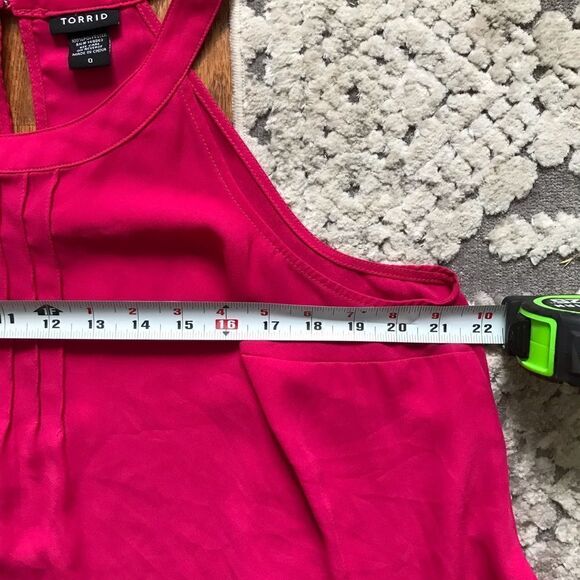 Torrid Womens Top Blouse Sleeveless Plus size 0 Loose Flowy Pink Pullover - Picture 4 of 5